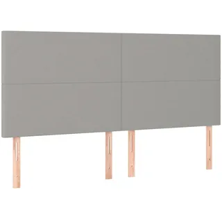 vidaXL Kopfteil Hellgrau 180 x 5 x 118/128 cm Stoff