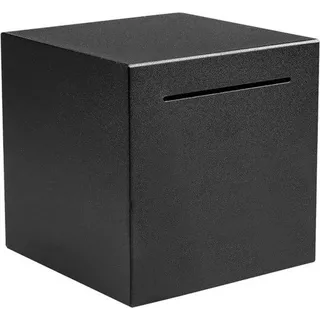 Spardose Schwarz Edelstahl 12x12 cm - Für Münzen und Scheine