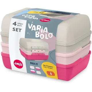 Emsa Variabolo Brotdosen-Set Grau/Pink 4-tlg.
