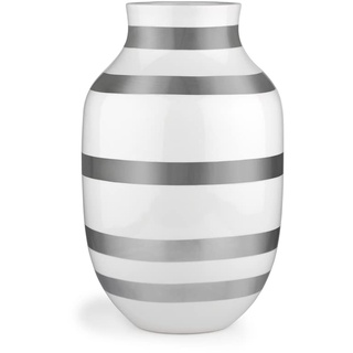 Kähler Vase H31 cm Omaggio Originaldesign mit handgemalte Streifen, Metallics