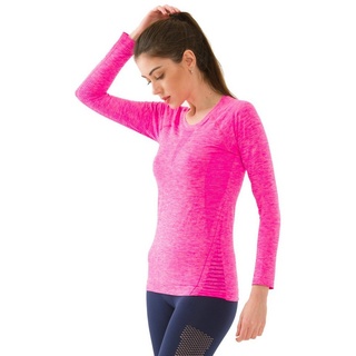 Seamless Shirt Seamless Langarm Funktionsshirt laufen sports tshirt damen langarm nahtlose fitness,yoga,laufen funktionsshirt rosa