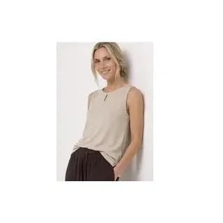 Street One Top mit Rundhals und Cut-Out-Detail - Beige