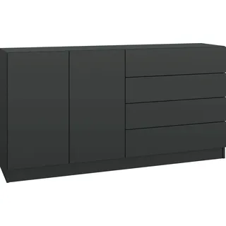 Sideboard BORCHARDT MÖBEL "Vaasa" Sideboards Gr. B/H/T: 152 cm x 79 cm x 35 cm, 4, 2, schwarz (schwarz matt) Sideboards Breite 152 cm