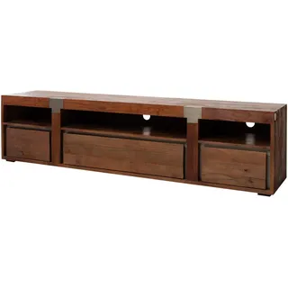 Massivmoebel24 Amsterdam TV-Lowboard 220 cm Braun Holz