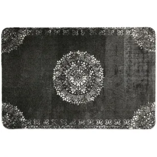 deco-mat Fußmatte Orient (50 x 70 cm, Schwarz) - rutschfeste und waschbare Fußmatte für außen/innen - saugstarke Schmutzfangmatte für Innen-/Außenbereich in orientalischem Design