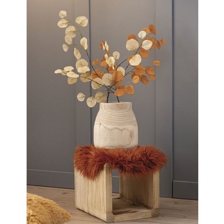 Home-trends24.de Sitzkissen Dekofell Sitzkissen Fell Terracotta 40 cm Flauschig orange