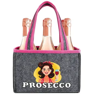 Lustige Geschenke für Frauen, Prosecco Geschenk für Frauen und Freundin | Frauen Geschenk Flaschentasche Filz, Geburtstagsgeschenk für Fraue und Freundin, Geburtstag Geschenke für Frau