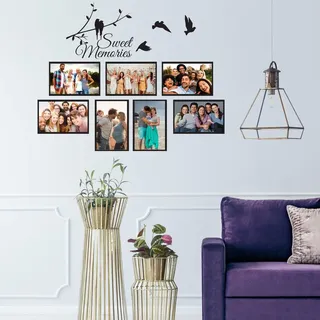 Decords Wandtattoo – Familien-Bilderrahmen mit Schriftzug, 11 x 15 cm