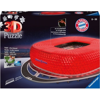 Ravensburger 3D-Puzzle »Allianz Arena bei Nacht«, 216 Puzzleteile, inkl. LED-Lichterband; Made in Europe, FSC® - schützt Wald - weltweit