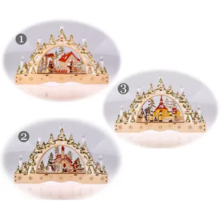 Kerzenbrücke Schwibbogen Lichterbogen mit 5 LED Kerzen - 35 cm