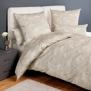 Janine Mako-Satin Bettwäsche Milano 45140-08 greige 135x200 cm + 80x80 cm - beige