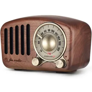 Radio Feegar Retro Bluetooth Lautsprecher,Vintage FM Radio mit altmodischem klassischem Stil,Starke Bassverstärkung,Laute Lautstärke,F-Kartenschlitz