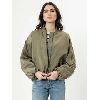 Herrlicher Bomberjacke Yayana Jacket Nylon Geraffter Saum mit bronzefarbenem Reißverschluss grün M