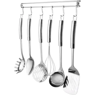 CS Kochsysteme Kochbesteck-Set EXQUISITE 7-tlg Edelstahl Silber/Weiß