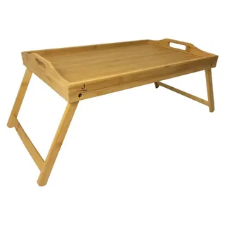 BEGRYF Betttablett Bambus 66x31 cm, Serviertablett mit klappbaren Beinen, Frühstückstablett - Naturbelassen