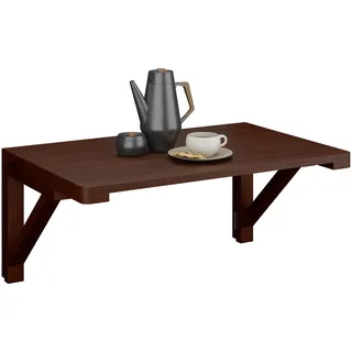 Relaxdays Klapptisch Wand, BxT: 60 x 40 cm, Holz, Esstisch, Schreibtisch, platzsparend klappbar, Wandtisch Küche, braun