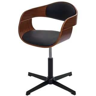 Mendler Esszimmerstuhl HWC-H46 Kunstleder schwarz Walnuss-Optik