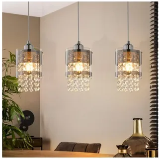 ZMH Pendelleuchte Wohzimmer Modern 150CM Esstisch Hängelampe Kristall Pendellampe Flur, Einfache Installation, ohne Leuchtmittel, Höhenverstellbar Design Pendelleuchte für Esszimmer blau