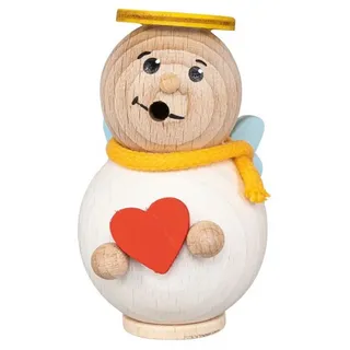 SAICO Original Räuchermännchen Mini-Räucherfigur - Engel - aus Holz, Größe ca. 8cm - zum Dekorieren oder verschenken - Made in Germany weiß