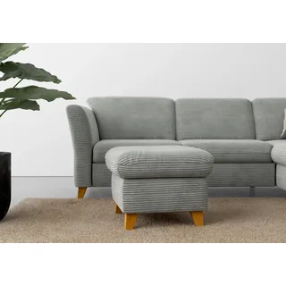 Polsterhocker HOME AFFAIRE "Trelleborg", silber, B:58cm H:48cm T:58cm, 100% Polyester, Hocker, Polsterhocker, mit Cord-Bezug, mit Staufach, inkl. Federkern-Polsterung