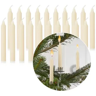 Nordstern Geburtstagskerze Baumkerzen & Pyramidenkerzen (Set, 20er), Kerzen für den Weihnachtsbaum oder Geburtstagszug beige