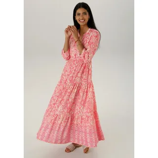 Aniston SELECTED Blusenkleid, mit frisch sommerlicher Ethno-Musterung - NEUE KOLLEKTION, Gr. 36 - N-Gr, pink-hellrot-rose-offwhite-orange-apricot, , 65515608-36 N-Gr
