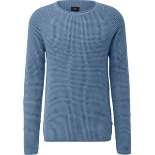 QS Grobstrickpullover mit Wascheffekt und Rollkante Blau XL