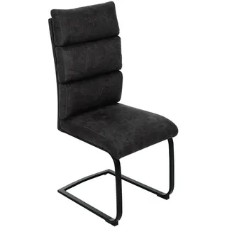 Novel Schwingstuhl, Anthrazit, Metall, Textil, U-Form, 47x106x63 cm, Stoffauswahl, Esszimmer, Stühle, Esszimmerstühle, Schwingstühle