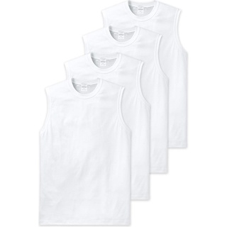 Schiesser, Herren, Shirt, Herren Unterhemden Muskelshirt ärmellos Essentials 4er Pack, Weiss, (5)