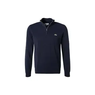 LACOSTE Herren Troyer blau unifarben Classic Fit, blau, Herbst/Winter 2025/2026