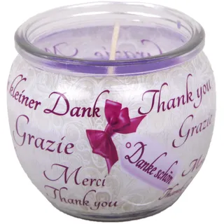 HS Candle Duftkerzen Sprüche im Glas, lange Brenndauer und angenehmer Duft (Danke Schön)