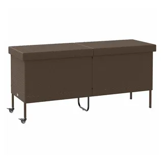 vidaXL Gartentruhe mit Rollen 160 x 55 x 75 cm Braun