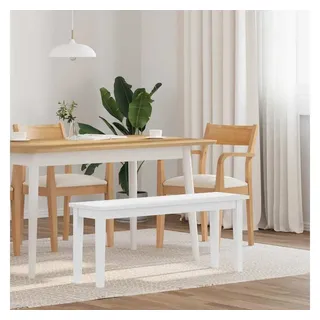 vidaXL Bank 110 cm Weiß Massivholz Gummibaum