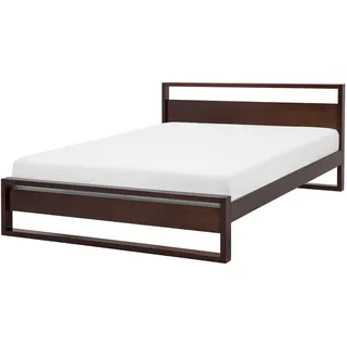 Beliani Beliani, Holzbett Dunkelbraun 160 x 200 cm Schlafzimmer, Betten