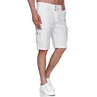 Rayshyne Cargoshorts RSH02 (Bermuda Sommer Kurze Shorts mit Gürtel) Viele Taschen weiß 38