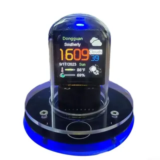 RANRAO Simulation Nixie Tube Clock, Smart WIFI Wetterstation Uhr Desktop Dekoration Animationen Elektronisches Album, RGB Röhrenuhr, Lichter und einstellbares Display