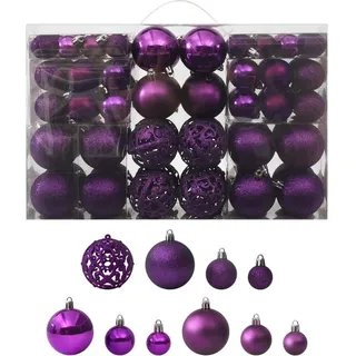 vidaXL 100-tlg. Weihnachtskugel-Set Lila