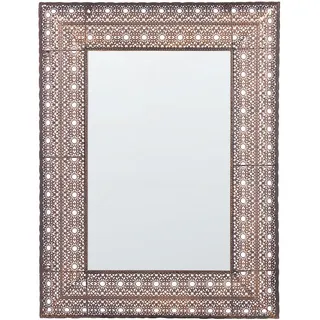 Beliani Wandspiegel, Kupfer, Metall, Rechteckig, 60x90x5 cm, Spiegel, Wandspiegel
