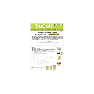 trucol 5 Blatt Wasserschiebefolie Decal Papier Transfer Folie DIN A4 Gold für Laserdrucker Kopierer goldene Folie wasserabschiebefolie Transferfolie Transferpapier