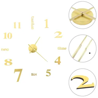 vidaXL 3D-Wanduhr 100,0 cm NA gold
