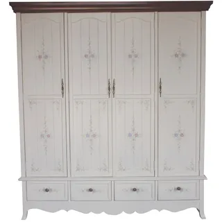 Ländlicher Keiderschrank Schrank Regal Schränke 198cm Garderobe Echtholz Möbel