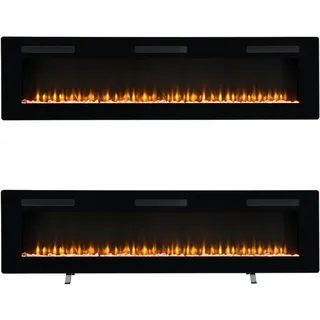 Dimplex Sierra 72" Elektrokamin - Elektrokamin mit Heizung & Kaminfeuer - Elektrischer Kamin mit LED Optiflame Flammeneffekt - Zum Einbauen, Aufhängen, Freien Aufstellen - App Bedienung