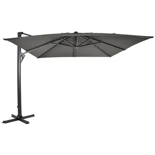 Lesli Living Sonnenschirm Lesli Living Ampelschirm Sonnenschirm "Taurus" Grau 3x3 m