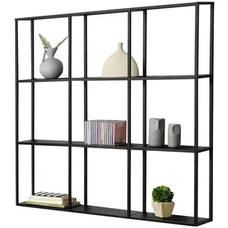 [en.casa] Wandregal 100 x 18 x 110 cm Schwarz