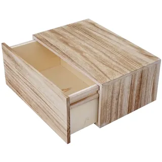 Décoshop26 - Vintage-Wandregal im Shabby-Chic-Stil mit Schublade 21 x 46 x 30 cm naturbraun 04_0005174