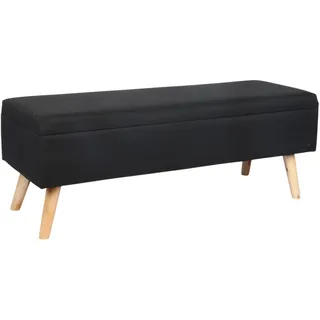 Relaxdays Truhenbank Gepolstert Schwarz 110 x 40 x 40 cm
