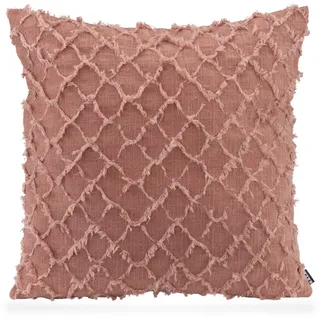 H.O.C.K. Dekokissen Nuvole, Sofakissen inkl. Füllung, mit Fransen, Boho-Style rosa 60 cm x 60 cm x 10 cm