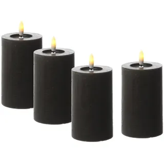 441 LED Kerzenset LINA 11 cm 4 St. schwarz