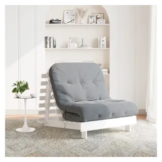 vidaXL Futon Schlafsofa mit Matratze Weiß