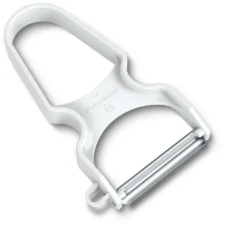 Victorinox Rapid Sparschäler - Schweizer Küchenschäler mit Pendelklinge | Extra scharfe Klinge aus rostfreiem Stahl, ergonomischer ABS-Griff für Obst und Gemüse, Weiß, Hergestellt in der Schweiz